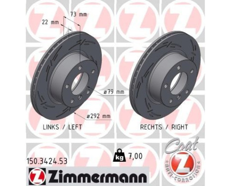 Disque de frein NOIR Z 150.3424.53 Zimmermann