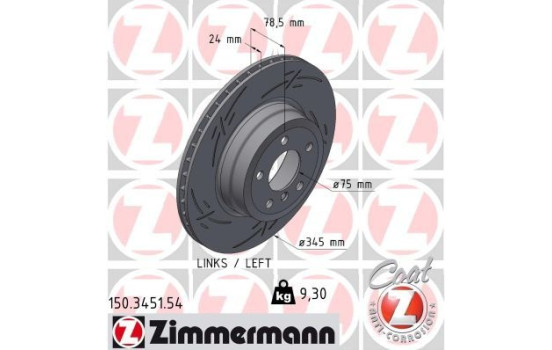 Disque de frein NOIR Z 150.3451.54 Zimmermann