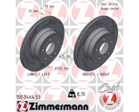 Disque de frein NOIR Z 150.3464.53 Zimmermann