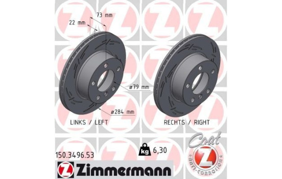 Disque de frein NOIR Z 150.3496.53 Zimmermann