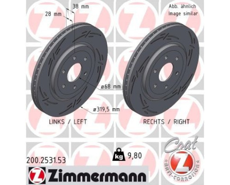 Disque de frein NOIR Z 200.2531.53 Zimmermann