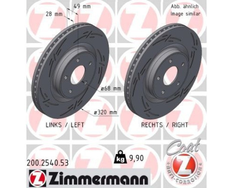 Disque de frein NOIR Z 200.2540.53 Zimmermann
