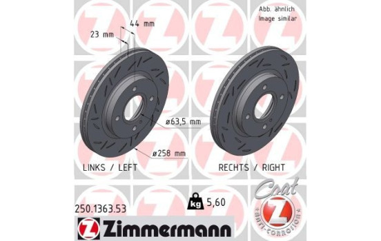 Disque de frein NOIR Z 250.1363.53 Zimmermann