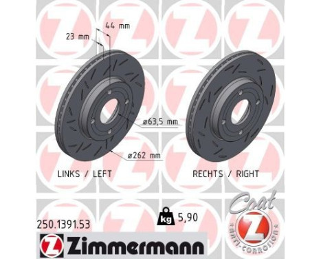 Disque de frein NOIR Z 250.1391.53 Zimmermann
