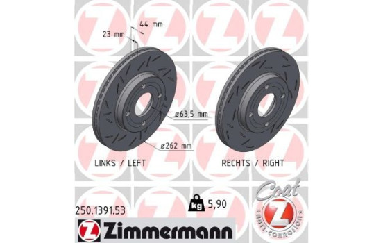 Disque de frein NOIR Z 250.1391.53 Zimmermann