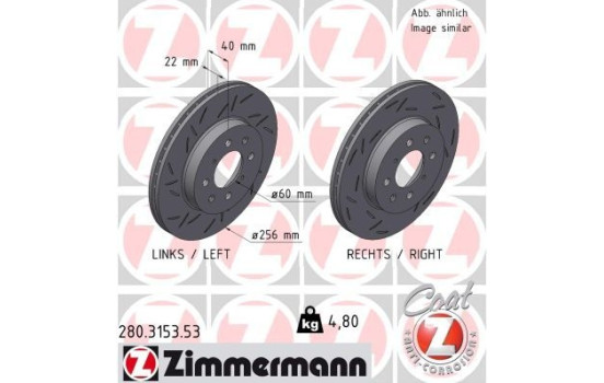 Disque de frein NOIR Z 280.3153.53 Zimmermann