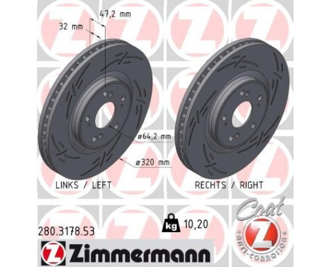 Disque de frein NOIR Z 280.3178.53 Zimmermann