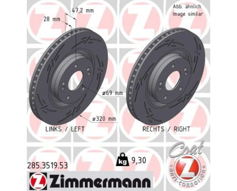 Disque de frein NOIR Z 285.3519.53 Zimmermann