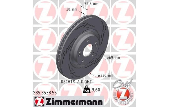 Disque de frein NOIR Z 285.3538.55 Zimmermann