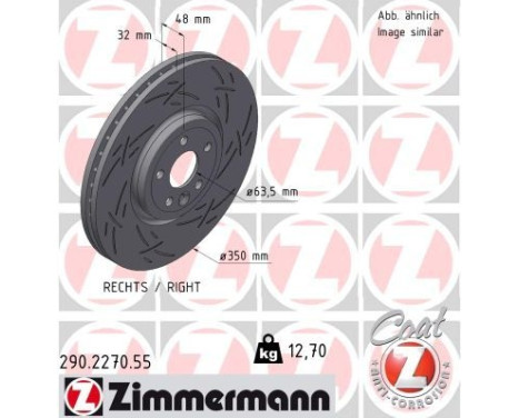 Disque de frein NOIR Z 290.2270.55 Zimmermann
