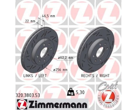 Disque de frein NOIR Z 320.3803.53 Zimmermann
