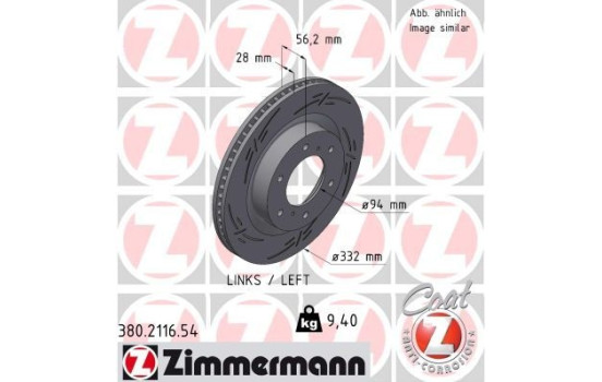 Disque de frein NOIR Z 380.2116.54 Zimmermann