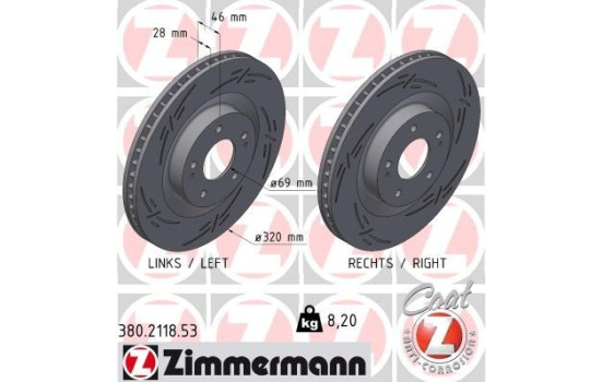 Disque de frein NOIR Z 380.2118.53 Zimmermann