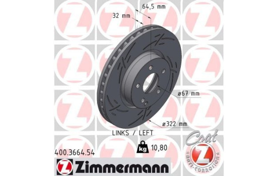 Disque de frein NOIR Z 400.3664.54 Zimmermann