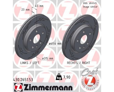 Disque de frein NOIR Z 430.2651.53 Zimmermann