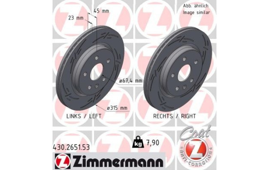 Disque de frein NOIR Z 430.2651.53 Zimmermann