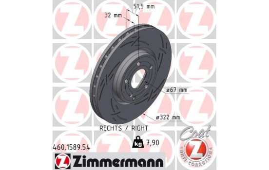 Disque de frein NOIR Z 460.1589.54 Zimmermann