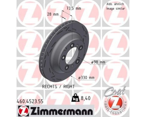 Disque de frein NOIR Z 460.4523.55 Zimmermann