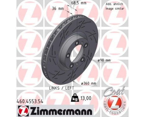 Disque de frein NOIR Z 460.4553.54 Zimmermann