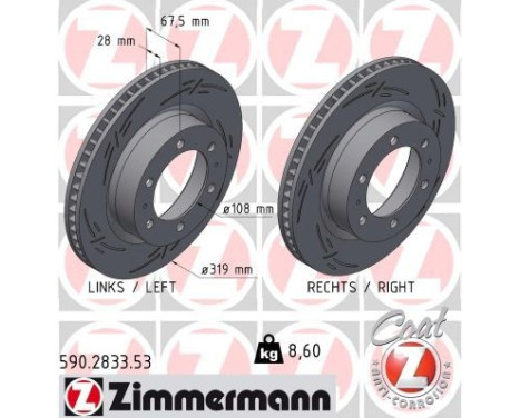 Disque de frein NOIR Z 590.2833.53 Zimmermann