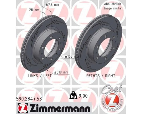 Disque de frein NOIR Z 590.2847.53 Zimmermann