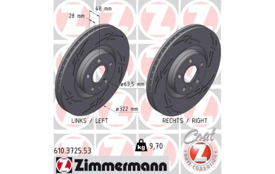 Disque de frein NOIR Z 610.3725.53 Zimmermann