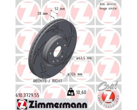 Disque de frein NOIR Z 610.3729.55 Zimmermann