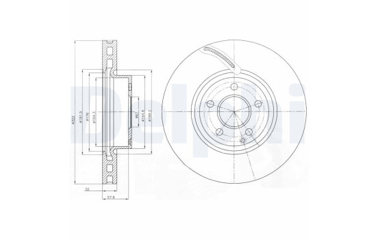 DISQUE DE FREIN PEINT UNITAIRE BG9075C Delphi