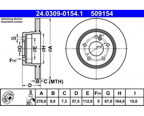 Disque de frein PowerDisc 24.0309-0154.1 ATE