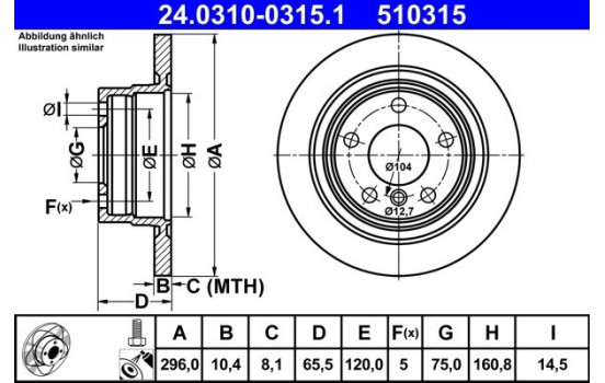 Disque de frein PowerDisc 24.0310-0315.1 ATE