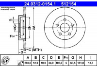 Disque de frein PowerDisc 24.0312-0154.1 ATE
