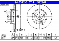 Disque de frein PowerDisc 24.0312-0167.1 ATE