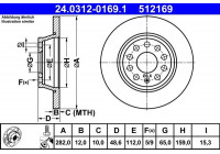 Disque de frein PowerDisc 24.0312-0169.1 ATE