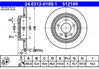 Disque de frein PowerDisc 24.0312-0189.1 ATE