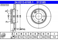 Disque de frein PowerDisc 24.0313-0185.1 ATE