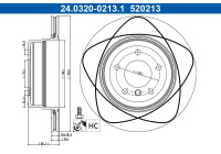 Disque de frein PowerDisc 24.0320-0213.1 ATE