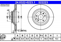 Disque de frein PowerDisc 24.0322-0223.1 ATE