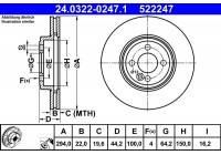 Disque de frein PowerDisc 24.0322-0247.1 ATE