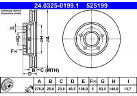 Disque de frein PowerDisc 24.0325-0199.1 ATE