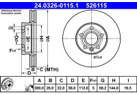 Disque de frein PowerDisc 24.0326-0115.1 ATE