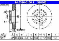 Disque de frein PowerDisc 24.0326-0166.1 ATE
