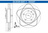 Disque de frein PowerDisc 24.0330-0207.1 ATE
