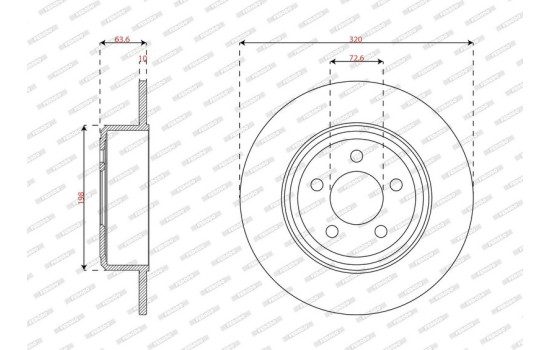 Disque de frein PREMIER DDF2064C Ferodo, Image 4