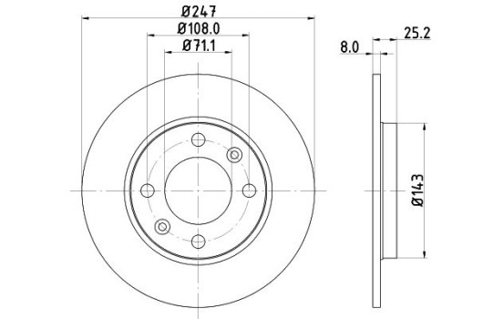 Disque de frein PRO 8DD 355 102-511 Hella