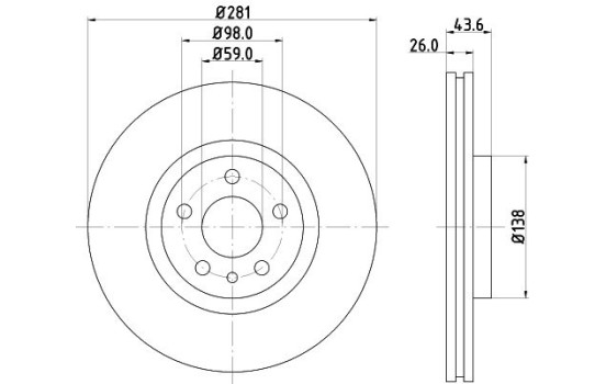 Disque de frein PRO 8DD 355 104-451 Hella
