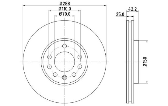 Disque de frein PRO 8DD 355 104-681 Hella