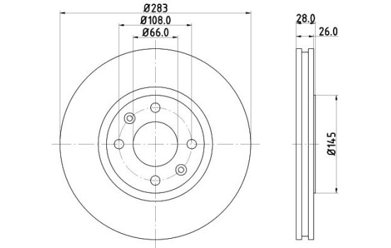 Disque de frein PRO 8DD 355 105-051 Hella