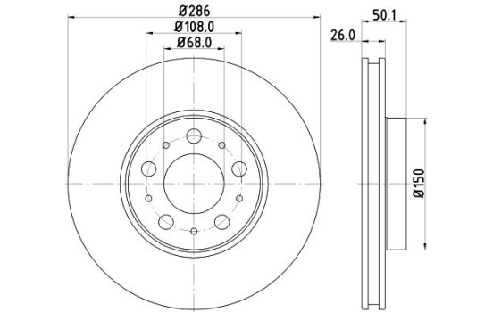 Disque de frein PRO 8DD 355 107-051 Hella
