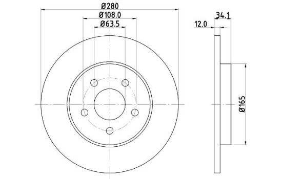 Disque de frein PRO 8DD 355 108-061 Hella