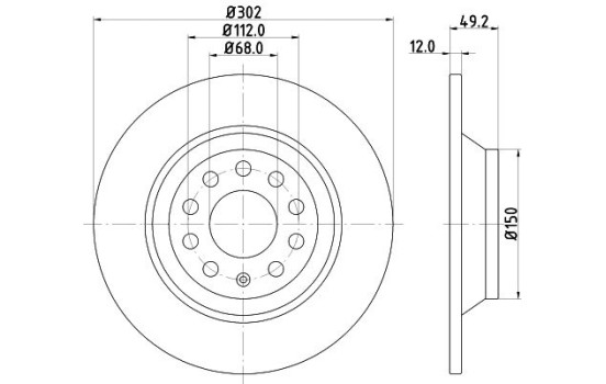 Disque de frein PRO 8DD 355 111-181 Hella